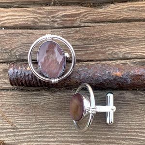 Sterling Mother of Pearl “Destino” Cuff Links